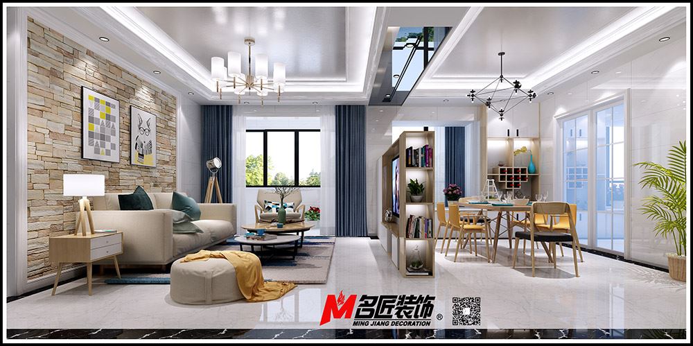 河源市雅居樂新地現(xiàn)代簡(jiǎn)約風(fēng)格三居室裝修案例
